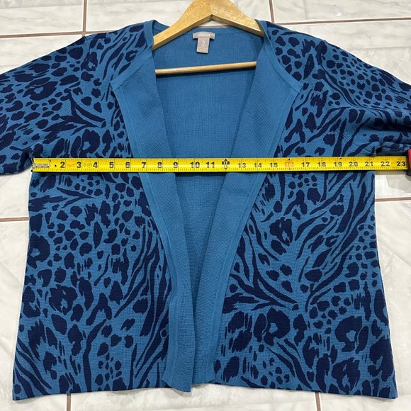Chico’s Womens Size 3 or XLarge Cheetah Print Open Cardigan Office Brunch Soft - Picture 8 of 11
